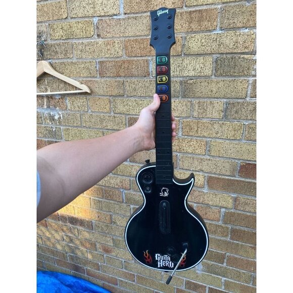 Black Guitar Hero Les Paul Gibson Wireless PS3 Sony 3 ~~ No Dongle - Picture 2 of 3